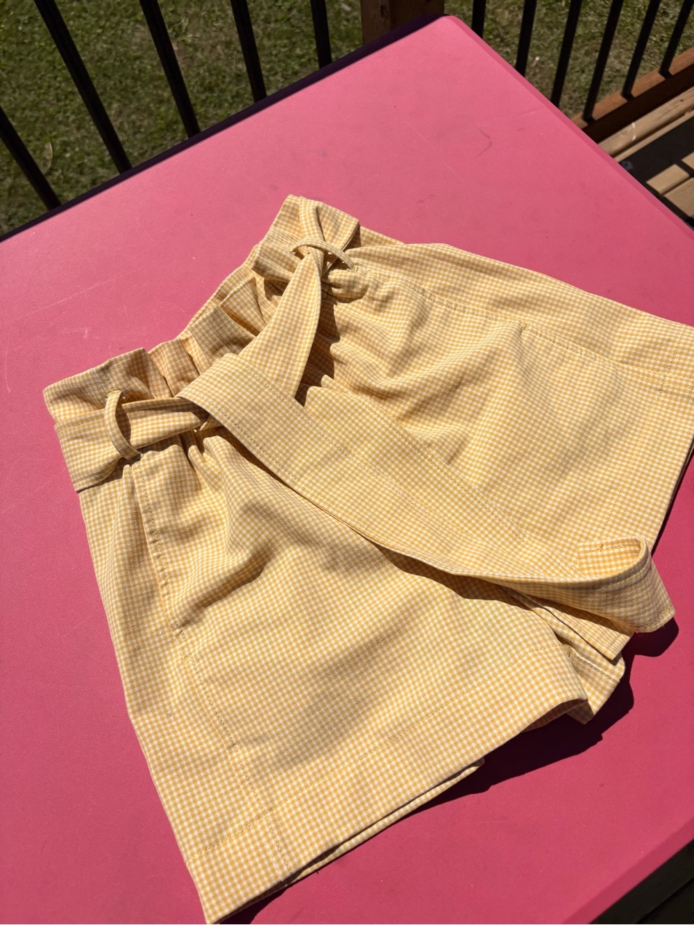 Wilfred Yellow Gingham Paperbag Shorts